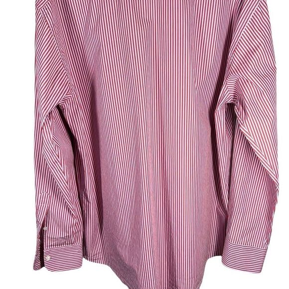 Cassera Mens Sz EU 46 /US 18 1/2 Long Sleeve Red Gray Striped Shirt - Picture 6 of 7